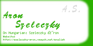 aron szeleczky business card